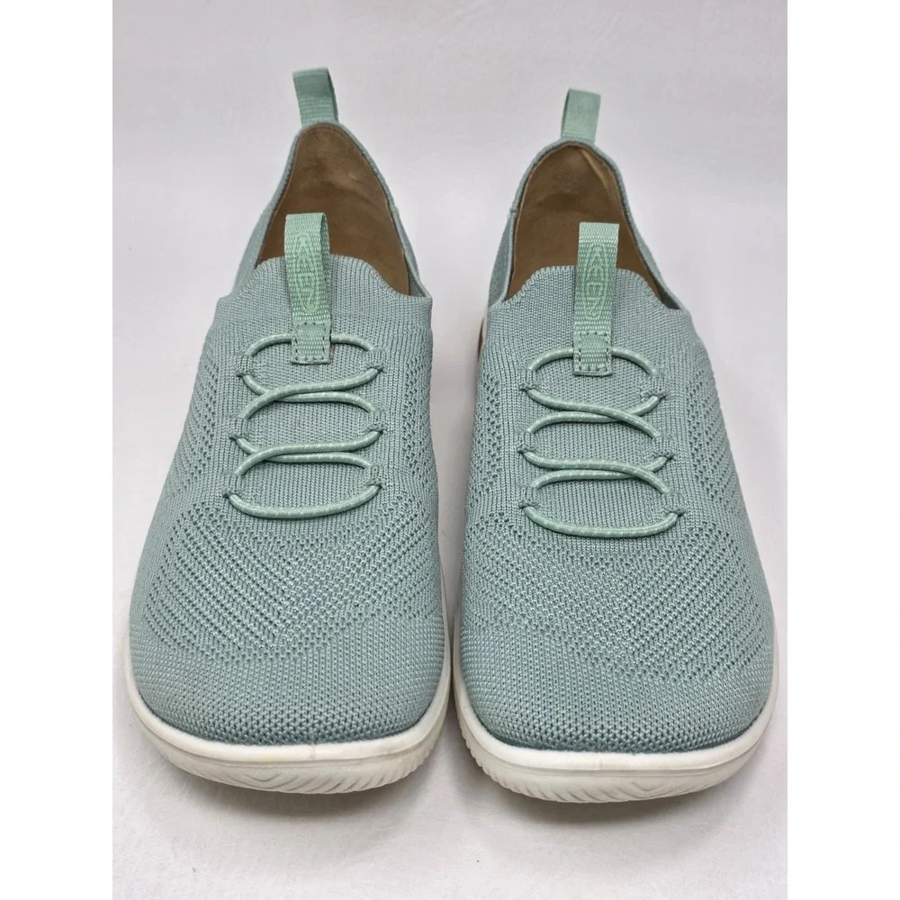 Keen Knx Knit Lace Sneakers Shoe Womens Size 7.5 Seafoam Green Pull on Pre-owned